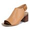 Vionic Valencia Women's Heeled Comfort Gold-Rated-Leather Sandal - Camel - Left angle