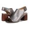 Vionic Valencia Women's Heeled Comfort Gold-Rated-Leather Sandal - Pewter - pair left angle