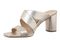 Vionic Merlot Women's Supportive Heeled Sandal - Soft Gold - Left angle