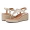 Vionic Kirra Wedge Women's Supportive Sandal - Gold - pair left angle