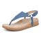 Vionic Kirra II Women's Toe Post Sling Back Arch Supportive Sandal - Captains Blue - Left angle