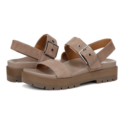 Vionic Torrance Women's Platform Lug Comfort Sandal - Taupe - pair left angle