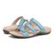 Vionic Amber Pearl Slide Women's Supportive Slip-on Sandal - Captains Blue - pair left angle