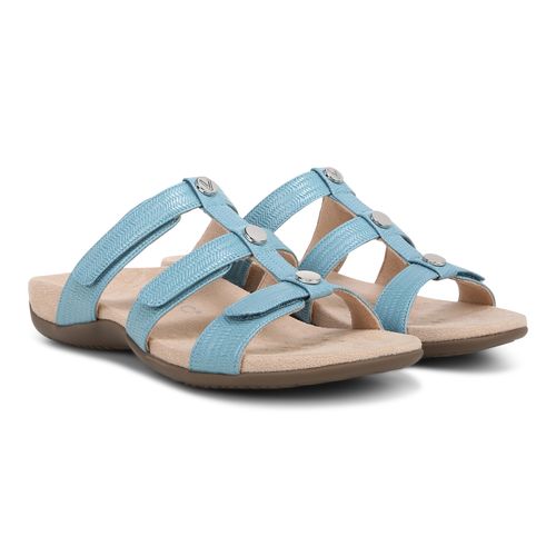 Vionic Amber Pearl Slide Women's Supportive Slip-on Sandal - Captains Blue - Pair