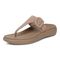 Vionic Activate RX Women's Toe Post Casual Soft Sandal - Taupe - Left angle