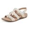 Vionic Amber Pearl Women's Adjustable Orthotic Sandal - Cream - Left angle