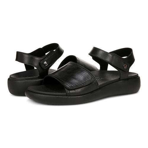 Vionic Awaken RX - Women's Wedge Soft Comfort Sandal - Black - pair left angle