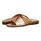 Vionic Miramar Women's Comfort Slide Sandal - Camel/gold - pair left angle