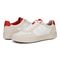 Vionic Kimmie Court - Women's Casual Leather Lace-up Orthotic Shoe - Cream/red - pair left angle