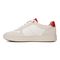 Vionic Kimmie Court - Women's Casual Leather Lace-up Orthotic Shoe - Cream/red - Left Side
