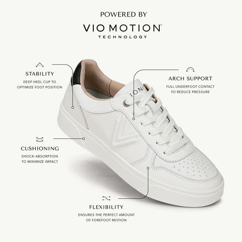Vionic Kimmie Court - Women's Casual Leather Lace-up Orthotic Shoe - White -  I9793L1101-med