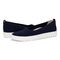 Vionic Uptown Skimmer Women's Knit Slip-On Comfort Shoe - Navy - pair left angle
