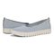 Vionic Uptown Skimmer Women's Knit Slip-On Comfort Shoe - Blue Mist/silver - pair left angle