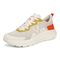 Vionic Men's Walk Max - Water Repellent Athletic Walking Shoes with Orthotic Support - Cream/Tangerine - Left angle
