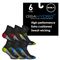 GSA Hydro+  Low Cut Extra Cushioned Men's Socks - Black/Red/Green/Blue