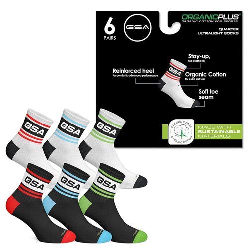 GSA OrganicPlus+ Quarter Ultralight Boys' Socks - Multicolor