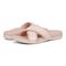 Vionic Merced Women's Cross Strap Slide Orthotic Sandals - Peony Pink - pair left angle