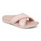 Vionic Merced Women's Cross Strap Slide Orthotic Sandals - Peony Pink - Angle main