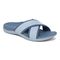 Vionic Merced Women's Cross Strap Slide Orthotic Sandals - Skyway Blue - Angle main