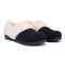 Vionic Endear Women's Cable Knit Faux Fur Trim Comfort Slipper - Navy Braid Knit Pair