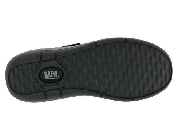 Drew Trust Women's Therapeutic Shoe - Black Leather - Sole View