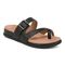 Vionic Carmela Women's Thong Sandals - Black Leather - Angle main