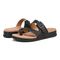 Vionic Carmela Women's Thong Sandals - Black Leather - pair left angle
