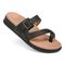Vionic Carmela Women's Thong Sandals - Black Leather - CARMELA-J0829L1001-BLACK-13fl-med