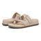 Vionic Carmela Women's Thong Sandals - Oatrmeal Leather - pair left angle