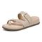 Vionic Carmela Women's Thong Sandals - Oatrmeal Leather - Left angle