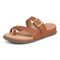 Vionic Carmela Women's Thong Sandals - Tan Leather - Left angle