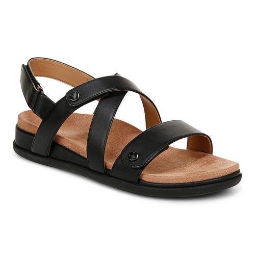 Vionic Cypress Womens Strappy Sandal Sandals - Black Leather - Angle main