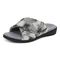 Vionic Relax II Women's Orthotic Slide Slippers - Grey Multi Camo Felt - Left angle