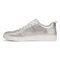 Vionic Elise Women's Leather Casual Comfort Sneakers - Silver - Left Side