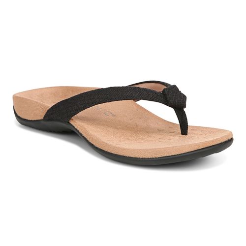 Vionic Mattie Women's Flip Flop Supportive Sandal - Black - Angle main