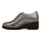 Vionic Anaheim Women's Comfort Wedge Oxford Derby Shoe - Pewter - Left Side
