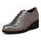 Vionic Anaheim Women's Comfort Wedge Oxford Derby Shoe - Pewter - Left angle