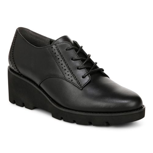 Vionic Anaheim Women's Comfort Wedge Oxford Derby Shoe - Black - Angle main