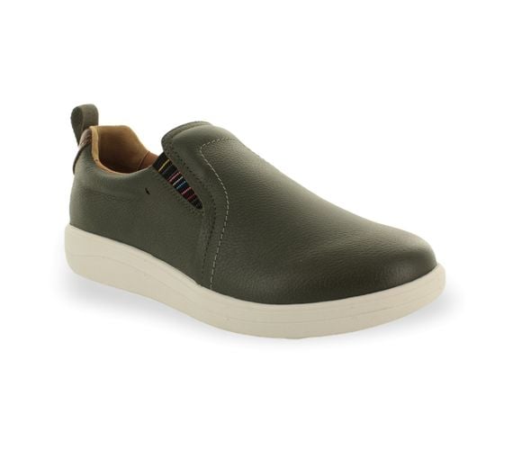 Strive Valerie Women's Casual Comfort Slip-on Shoe - Strive Footwear Valerie Olive Angled