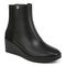 Vionic Skylar Women's Comfort Wedge Short Boot - Black Nappa Leather - Angle main