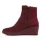 Vionic Skylar Women's Comfort Wedge Short Boot - Portwine Suede - Left Side