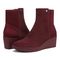 Vionic Skylar Women's Comfort Wedge Short Boot - Portwine Suede - pair left angle
