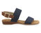 Ros Hommerson Cabana Women's Comfort Sandal - Navy Fabric Luggage Atanado Leather - Outside View