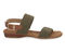 Ros Hommerson Cabana Women's Comfort Sandal - Olive Fabric Luggage Atanado Leather - Outside View