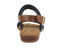 Ros Hommerson Cabana Women's Comfort Sandal - Navy Fabric Luggage Atanado Leather - Back View