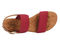 Ros Hommerson Cabana Women's Comfort Sandal - Red Fabric Luggage Atanado Leather - Sole View