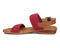 Ros Hommerson Cabana Women's Comfort Sandal - Red Fabric Luggage Atanado Leather - Inside View