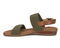 Ros Hommerson Cabana Women's Comfort Sandal - Olive Fabric Luggage Atanado Leather - Inside View