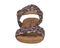Ros Hommerson Cabana Women's Comfort Sandal - Leopard Fabric Luggage Atanado Leather - Front View