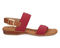 Ros Hommerson Cabana Women's Comfort Sandal - Red Fabric Luggage Atanado Leather - Outside View